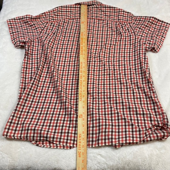 The North Face Gingham Plaid Red Shirt Checkered Short Sleeve Mens XXL - Picture 5 of 9